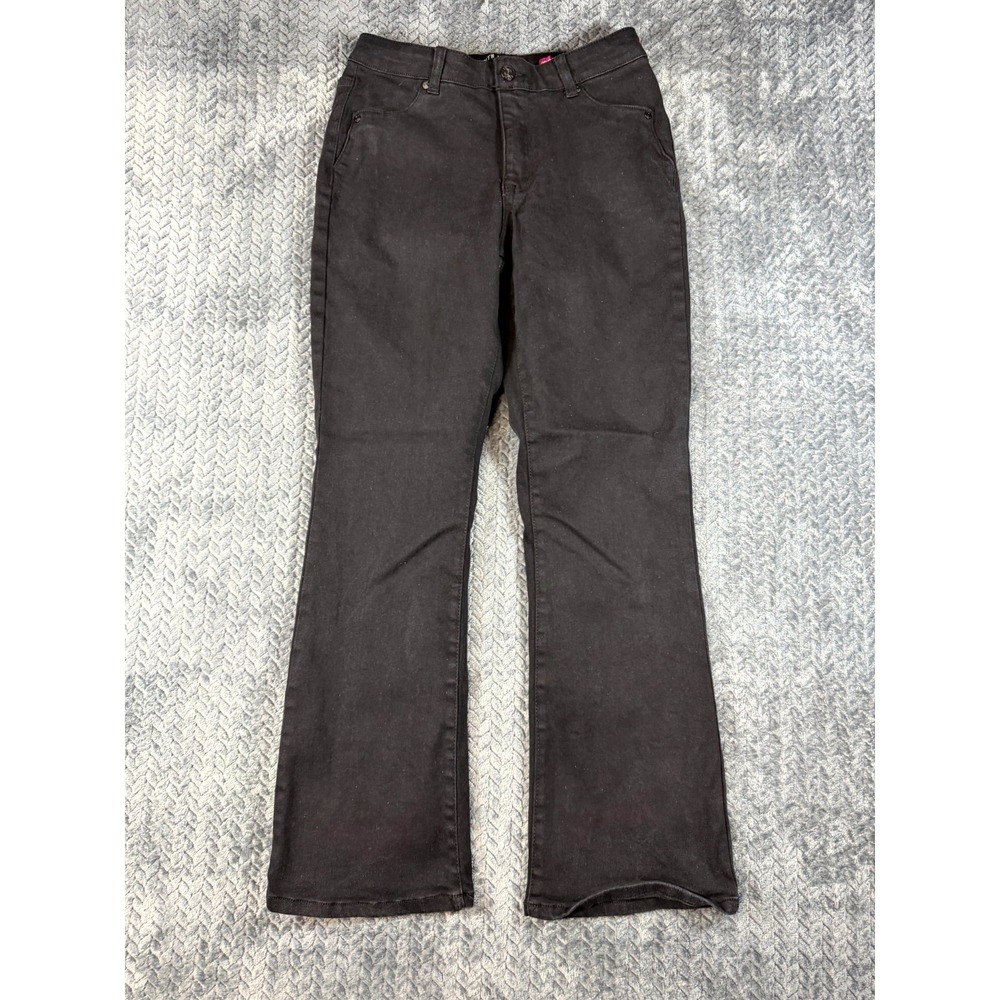 Faith Jeans Womens 6 Black Cotton Stretch Mid Rise Casual Flat Front Bootcut Leg